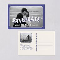 Retro Photo Postcard Inspired Save the Date Postcards Sapphire