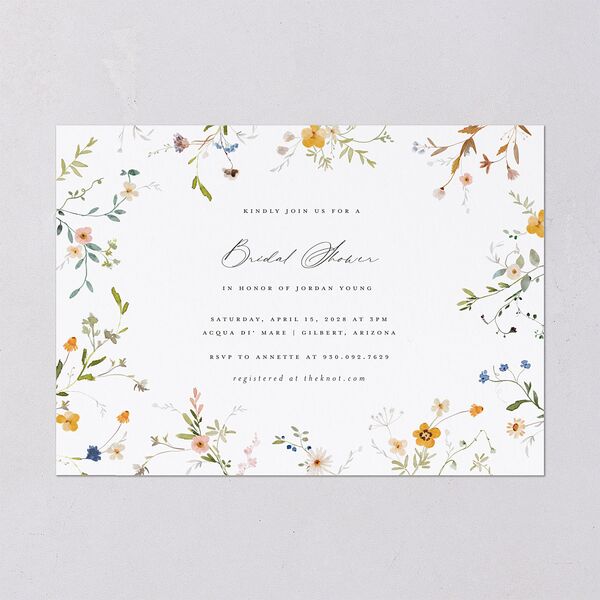 Dainty Wildflowers Bridal Shower Invitations Sunflower Signature Blank Standard