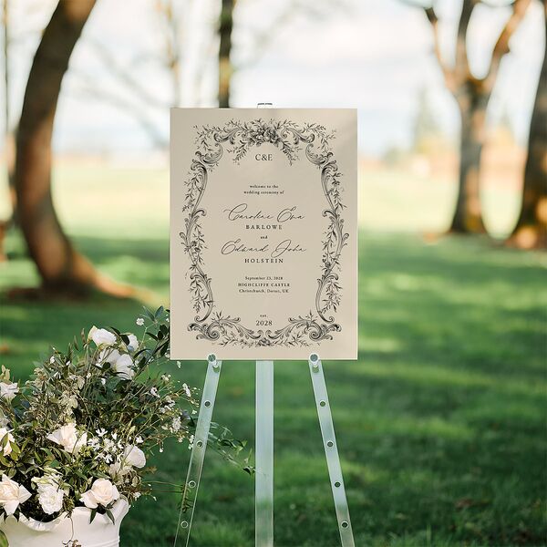 Antique Victorian Botanical Standard Welcome Sign Medium Sand Standard Indoor Foam Core M Welcome