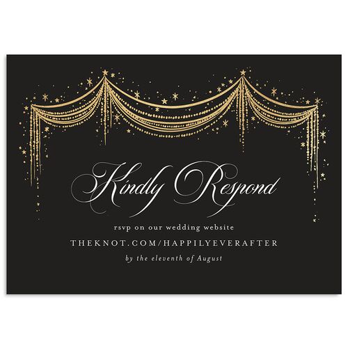 Fairytale Luxury Foil Wedding Response Cards Charcoal Gold Signature Standard