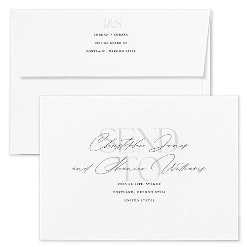 Overlay Wedding Invitation Envelopes Kraft Licorice Return Address Standard Signature