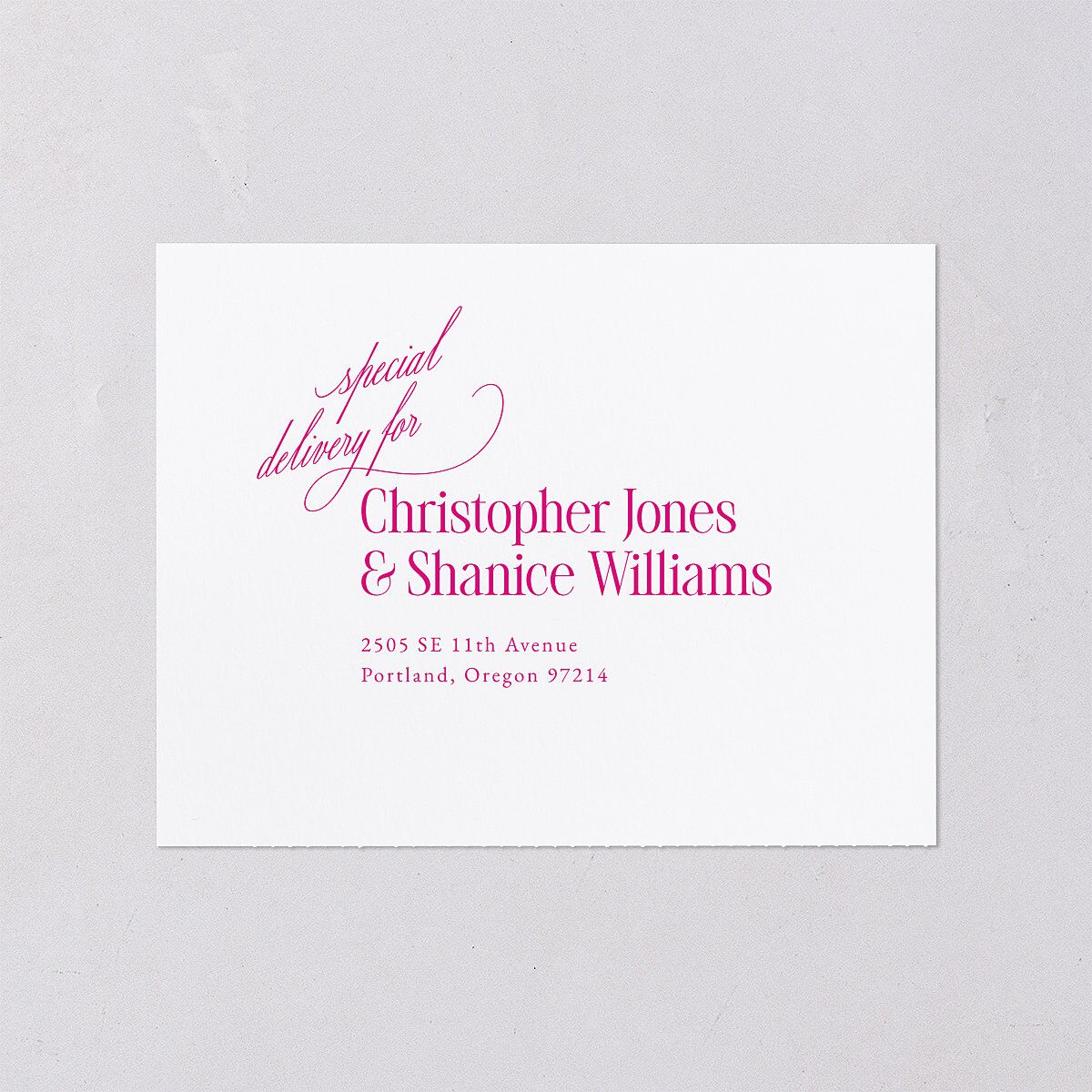 Stay For The Party All-in-One Wedding Invitations Hot Pink Signature Light Both Recipient and Return Addresses No