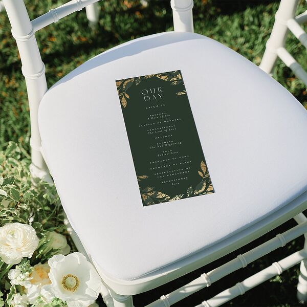 Gilded Leaves Wedding Programs Gold Hunter Green Signature