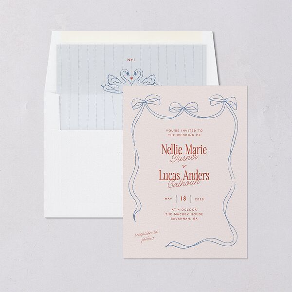 Modern Delicate Bows Envelope Liners Jewel Red Standard