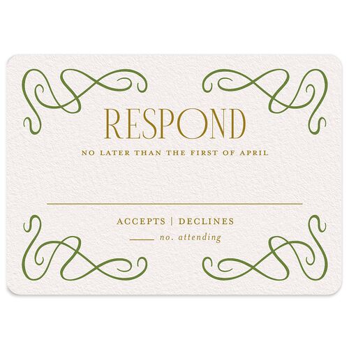 Art Nouveau Wisteria Wedding Response Cards Purple Petal Signature Rounded