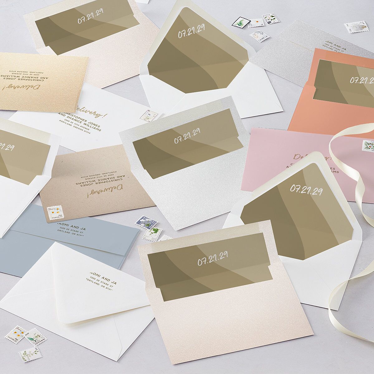 Color Pop Retro Photo Envelope Liners Sand Standard