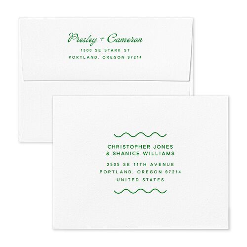 Cabana Stripes Thank You Card Envelopes Pastel Blue Standard White Both Recipient and Return Addresses Signature