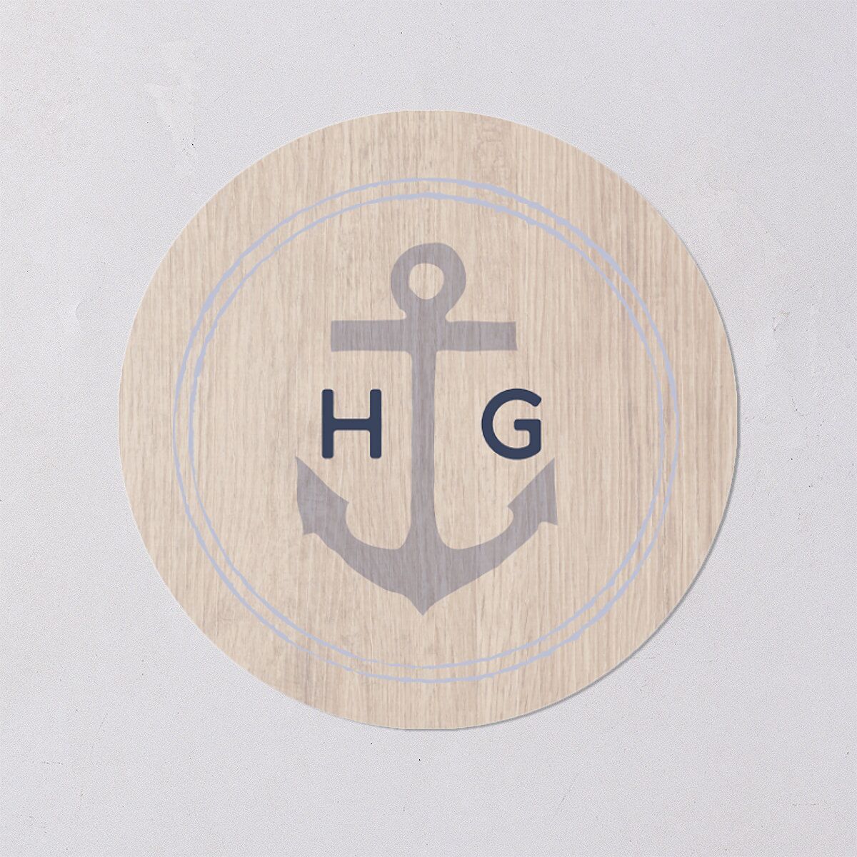 Vintage Nautical Wedding Stickers French Blue Circle
