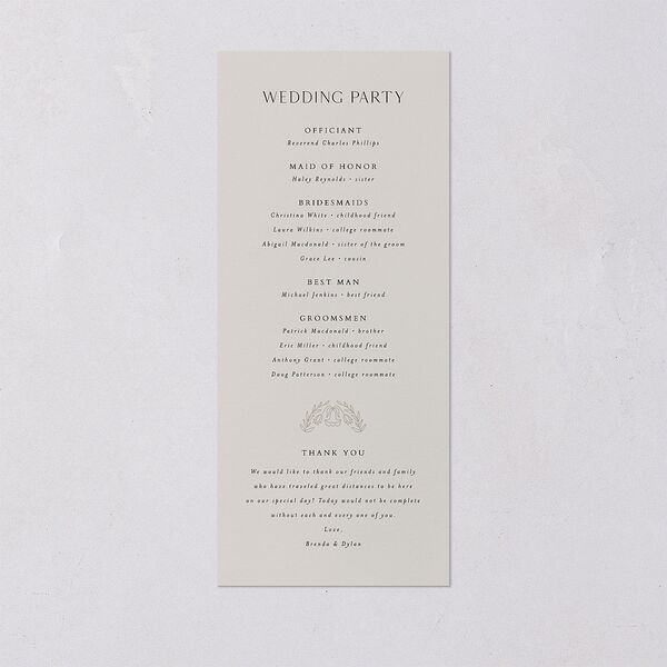 Ornate Regency Wedding Programs Gold Taupe Signature