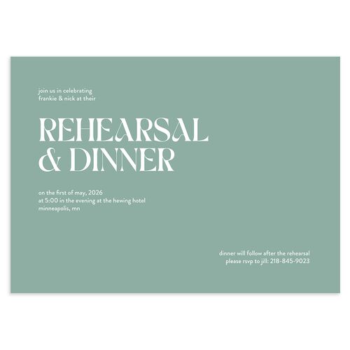 Checked Rehearsal Dinner Invitations Pool Signature Blank Standard