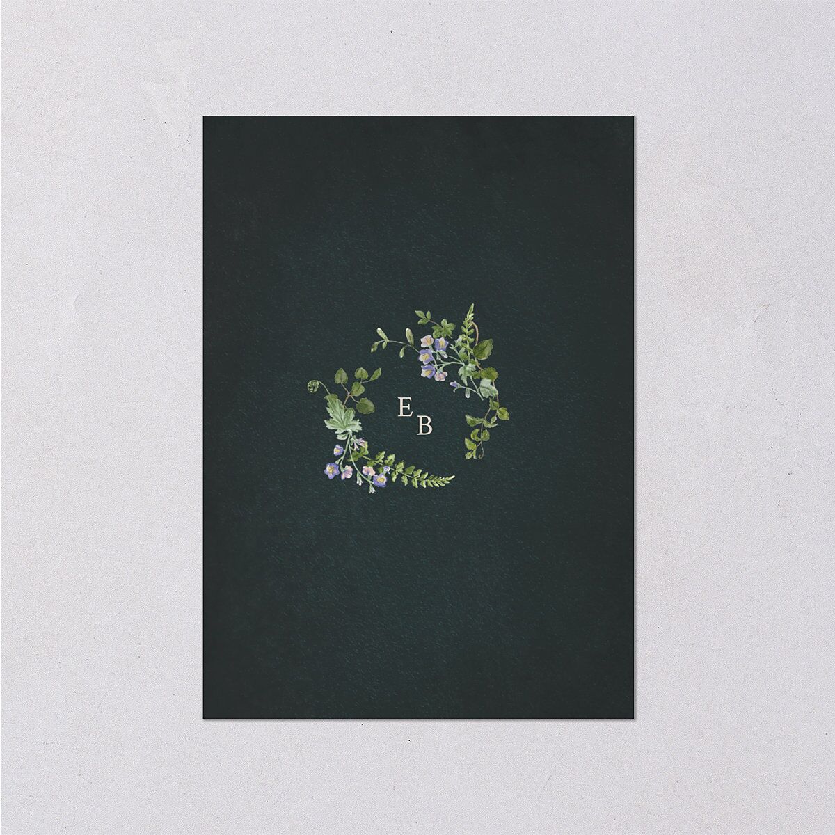 Mushroom Garden Fairytale Wedding Event Detail Cards Dark Green Signature Standard