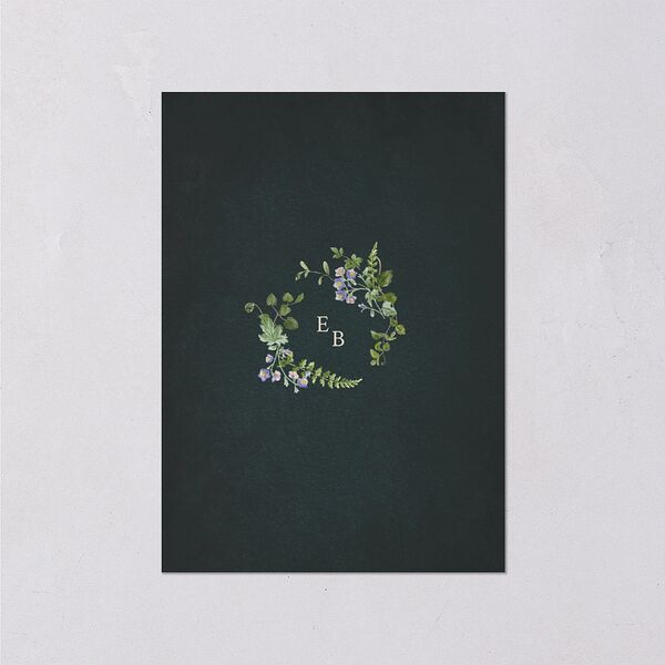Mushroom Garden Fairytale Wedding Event Detail Cards Dark Green Signature Standard