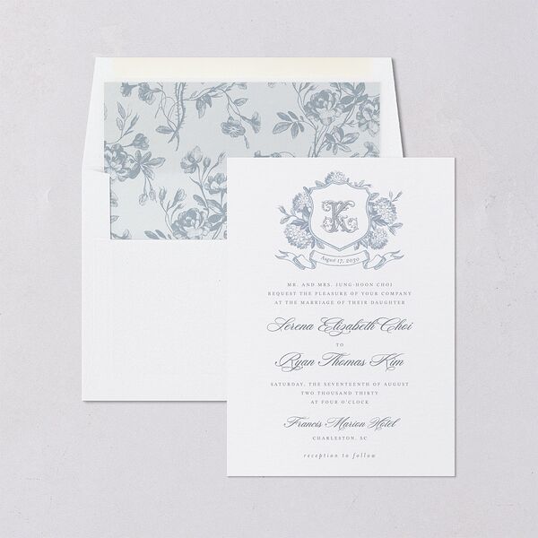 Vintage Hydrangea Garden Crest Envelope Liners Slate Standard