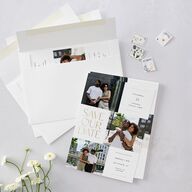 Windows Save The Date Cards Gold Pure White Signature smooth Blank No Standard