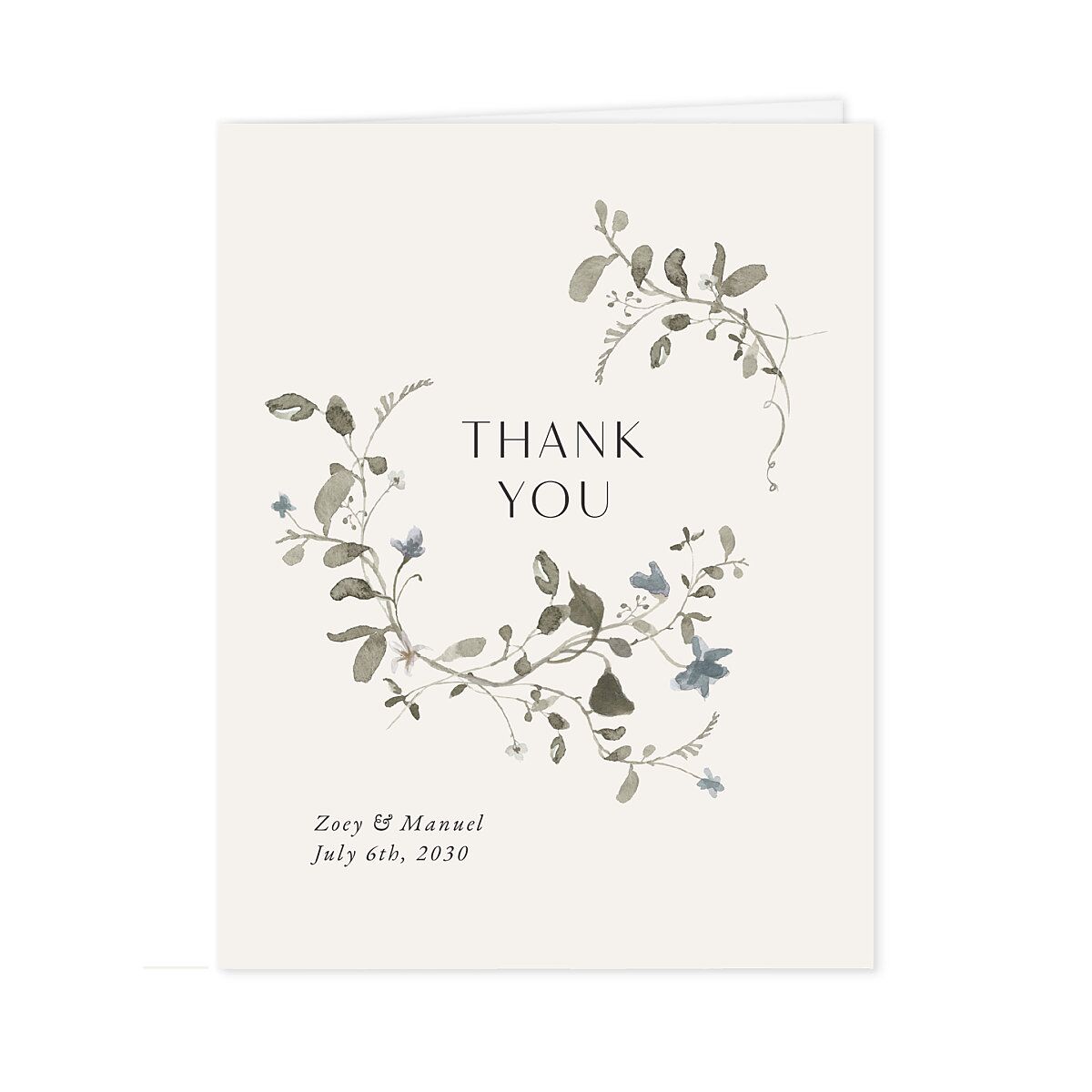Curved Garland Thank You Cards