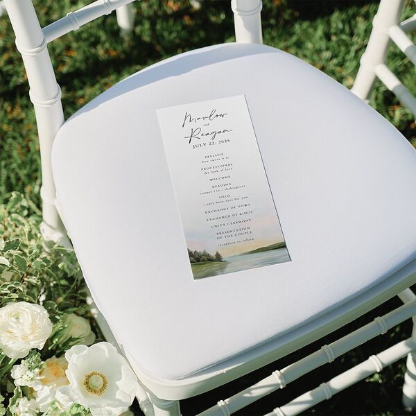 Rustic Reflection Wedding Programs Dusty Blue Signature