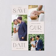 Beloved Union Save The Date Cards Merlot Signature smooth Blank No