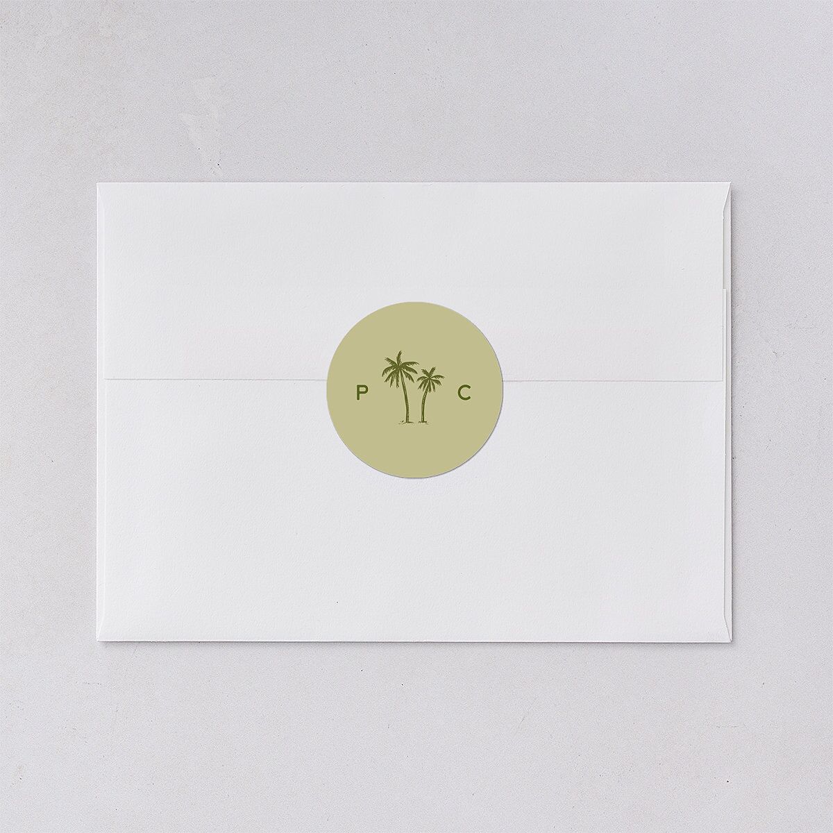 Cabana Stripes Wedding Stickers Olive Circle