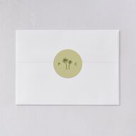 Cabana Stripes Wedding Stickers Olive Circle