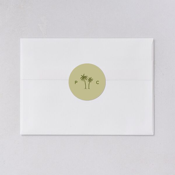 Cabana Stripes Wedding Stickers Olive Circle
