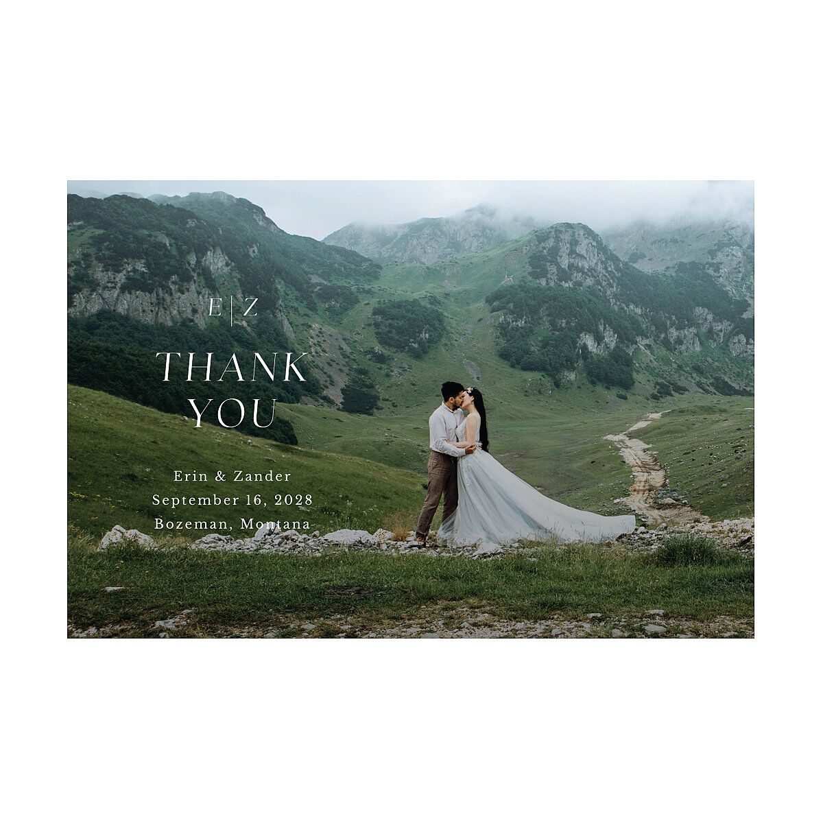 Simple Bohemian Wildflowers Thank You Postcards