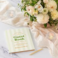Colorful Retro Stripes Guest Books Sea Foam