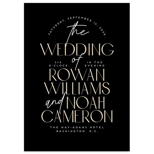 Headline Wedding Invitations Licorice Signature Blank No Standard