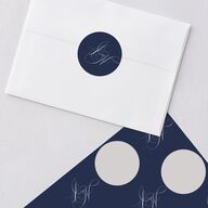 Formal Nautical Wedding Stickers Moody Blue Circle