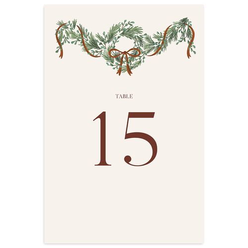 Festive Garland Table Numbers Copper Signature