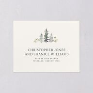 Elegant Mountain Border All-in-One Wedding Invitations Meadow Signature Light Both Recipient and Return Addresses No