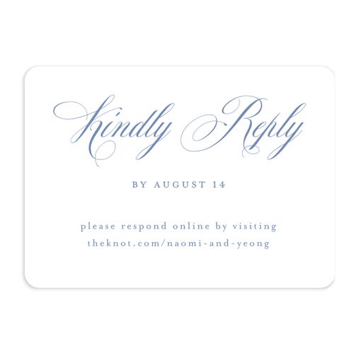 Vintage Florals URL RSVP Cards Regency Blue Signature Rounded