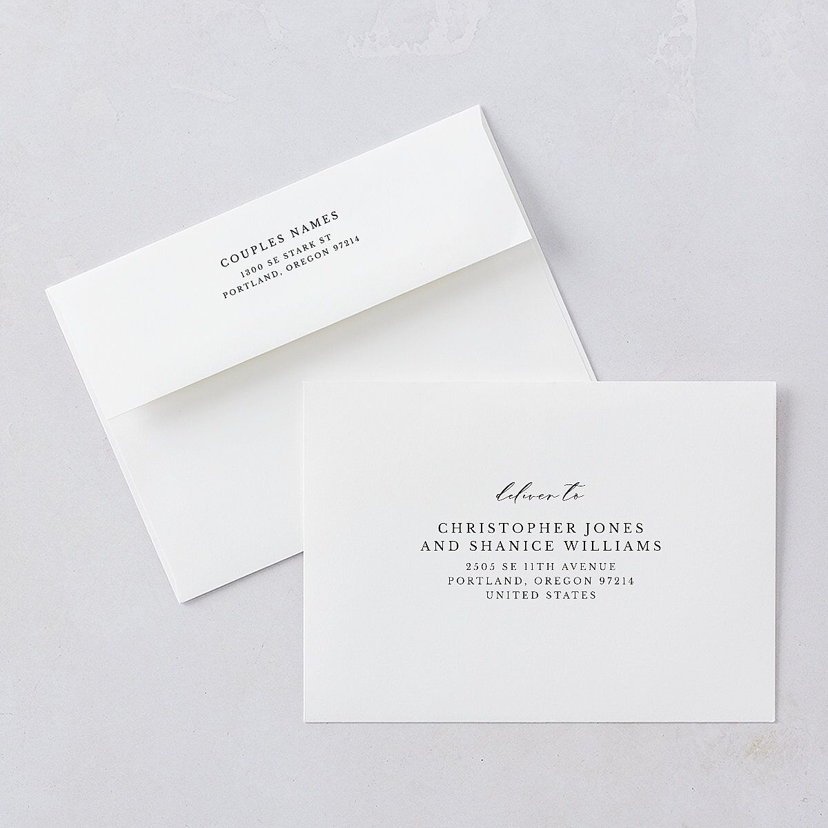 Eucalyptus Frame Rehearsal Dinner Invitation Envelopes Standard Pure White White Both Recipient and Return Addresses Signature