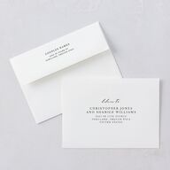 Eucalyptus Frame Rehearsal Dinner Invitation Envelopes Standard Pure White White Both Recipient and Return Addresses Signature