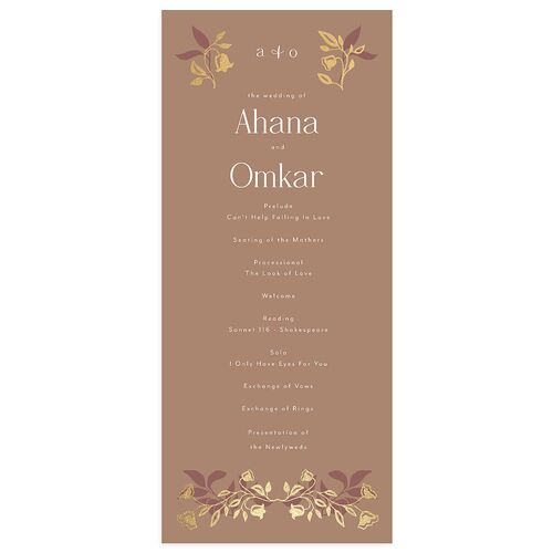 Rustic Nouveau Wedding Programs Gold Fawn Signature