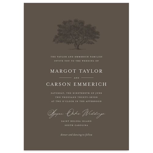 Southern Oak Tree Wedding Invitations Falcon Signature Blank No Standard