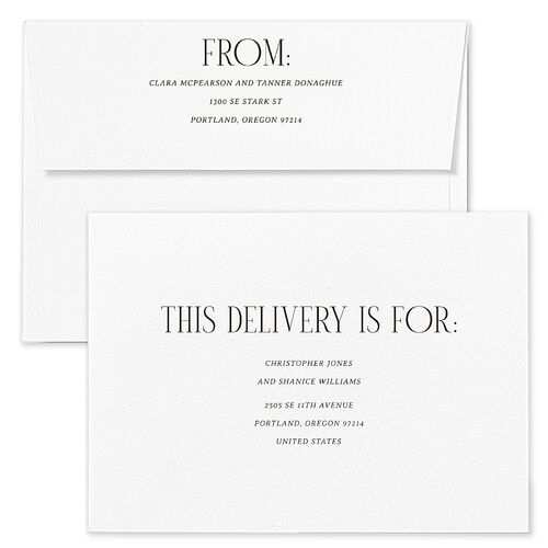 Ornate Garden Save The Date Card Envelopes Rose Dark Camo Return Address Signature Standard