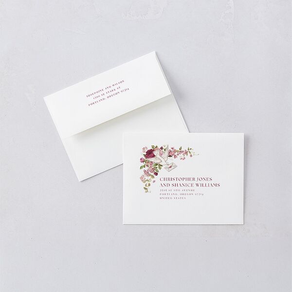 Vintage Love Doves Thank You Cards Shell Pink