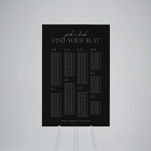 Minimalist Accent Leaf Standard Seating Chart Large Charcoal Standard Outdoor Corrugated L Seating