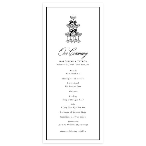 Classic Champagne with Bows Wedding Programs Pure White Signature