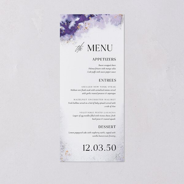 Painted Ethereal Menus Jewel Purple Signature