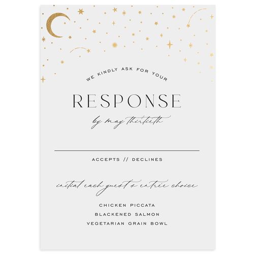 Celestial Arch Wedding Response Cards Gold Licorice Signature Standard