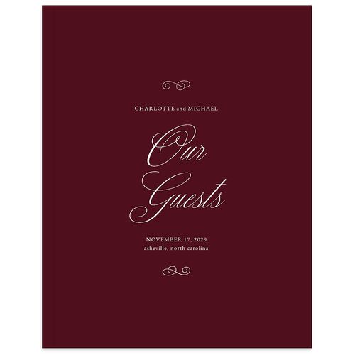 Classic Romantic Photo Guest Books Burgundy