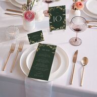 Gilded Leaves Table Numbers Gold Hunter Green Signature