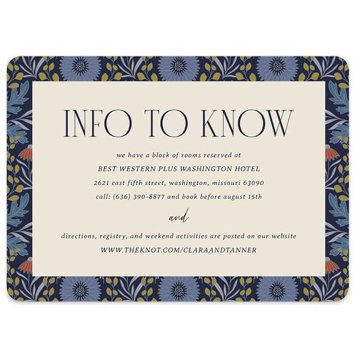 Ornate Garden Wedding Enclosure Cards Sapphire Signature Rounded
