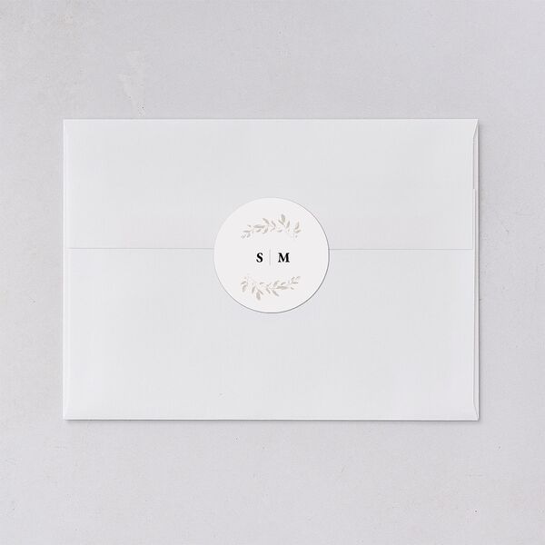 Dainty Frame Wedding Stickers Pure White Circle