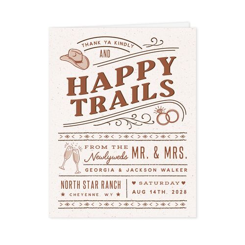 Western I Do BBQ Thank You Cards Saddle