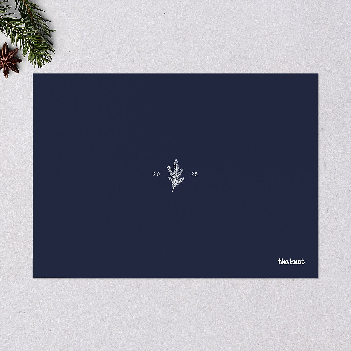Triptych Trees Holiday Cards Navy Signature Blank Landscape Standard