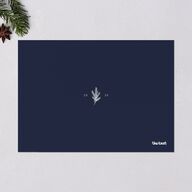 Triptych Trees Holiday Cards Navy Signature Blank Landscape Standard