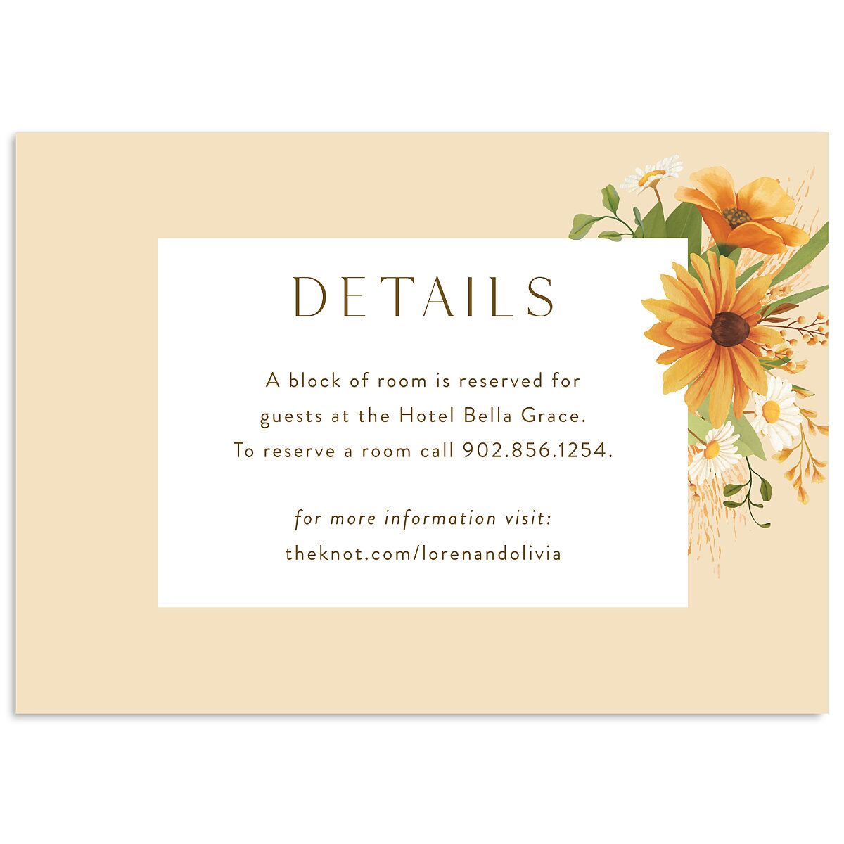 Sweet Sunflowers Wedding Enclosure Cards