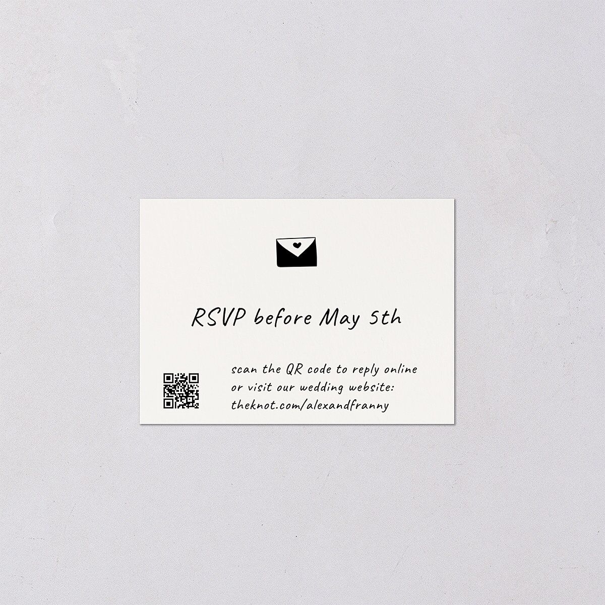 Customizable Couple QR Code RSVP Cards Couple 1 Signature Standard